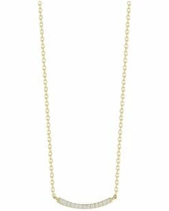 Ember Fine Jewelry 14K Diamond Curved Bar Necklace Women Necklaces