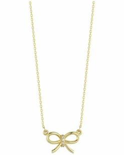 Ember Fine Jewelry 14K Diamond Bow Necklace Women Necklaces